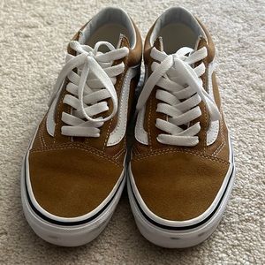 Gently used Van Old Skool - mustard brown - size 4Y/woman 5.5
